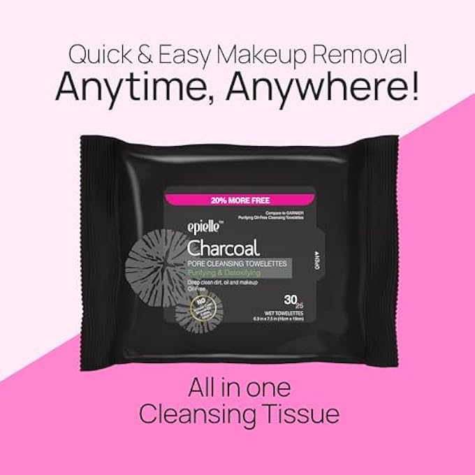 Epielle CHARCOAL PORE CLENASING TOWELETTES 30CT (6 PACK) - Image 4